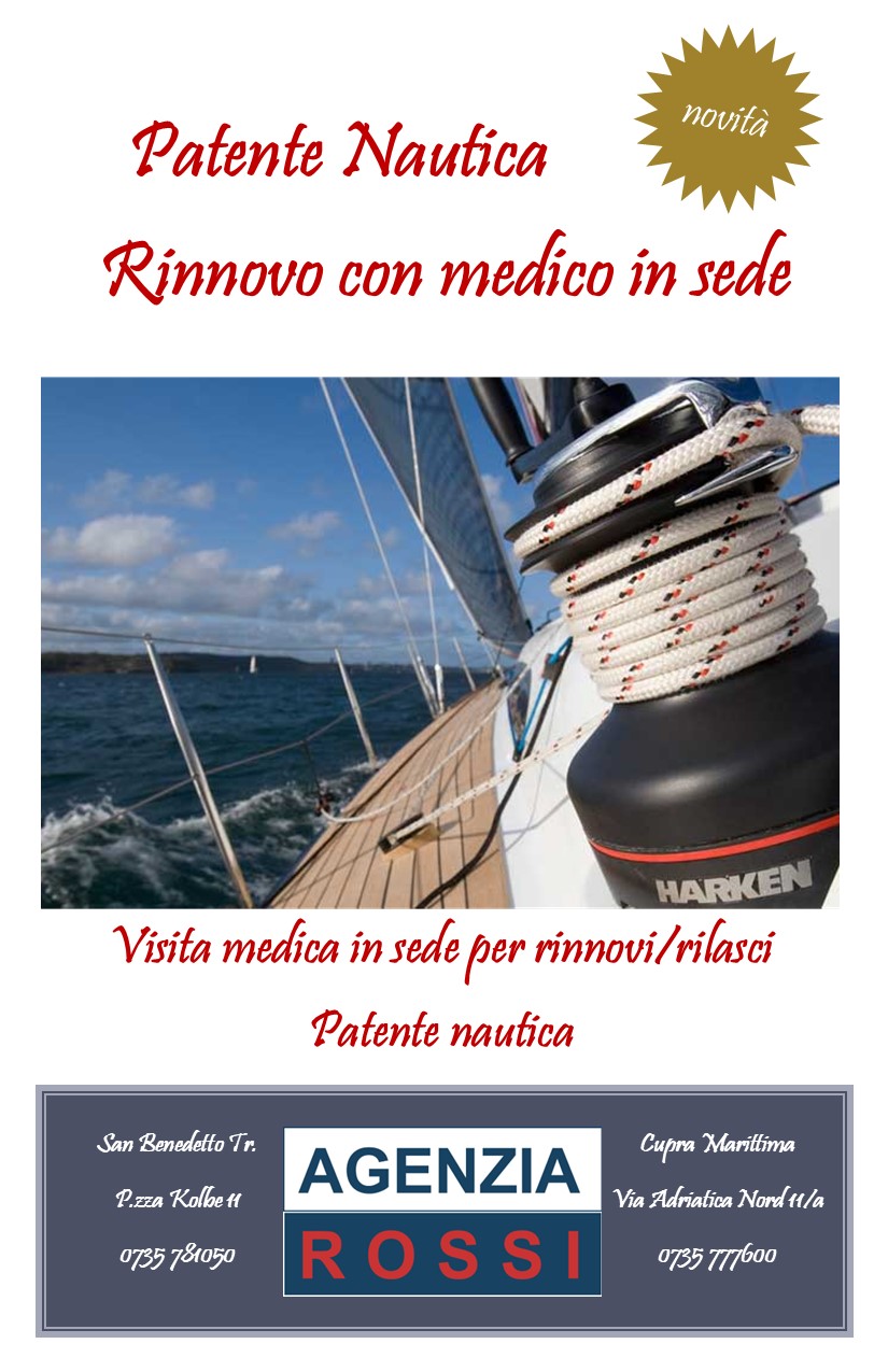 NOVITA' RINNOVO PATENTE NAUTICA Agenzia Rossi
